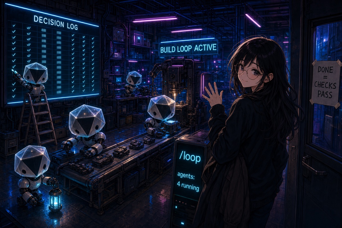Many agents working overnight, with a decision log